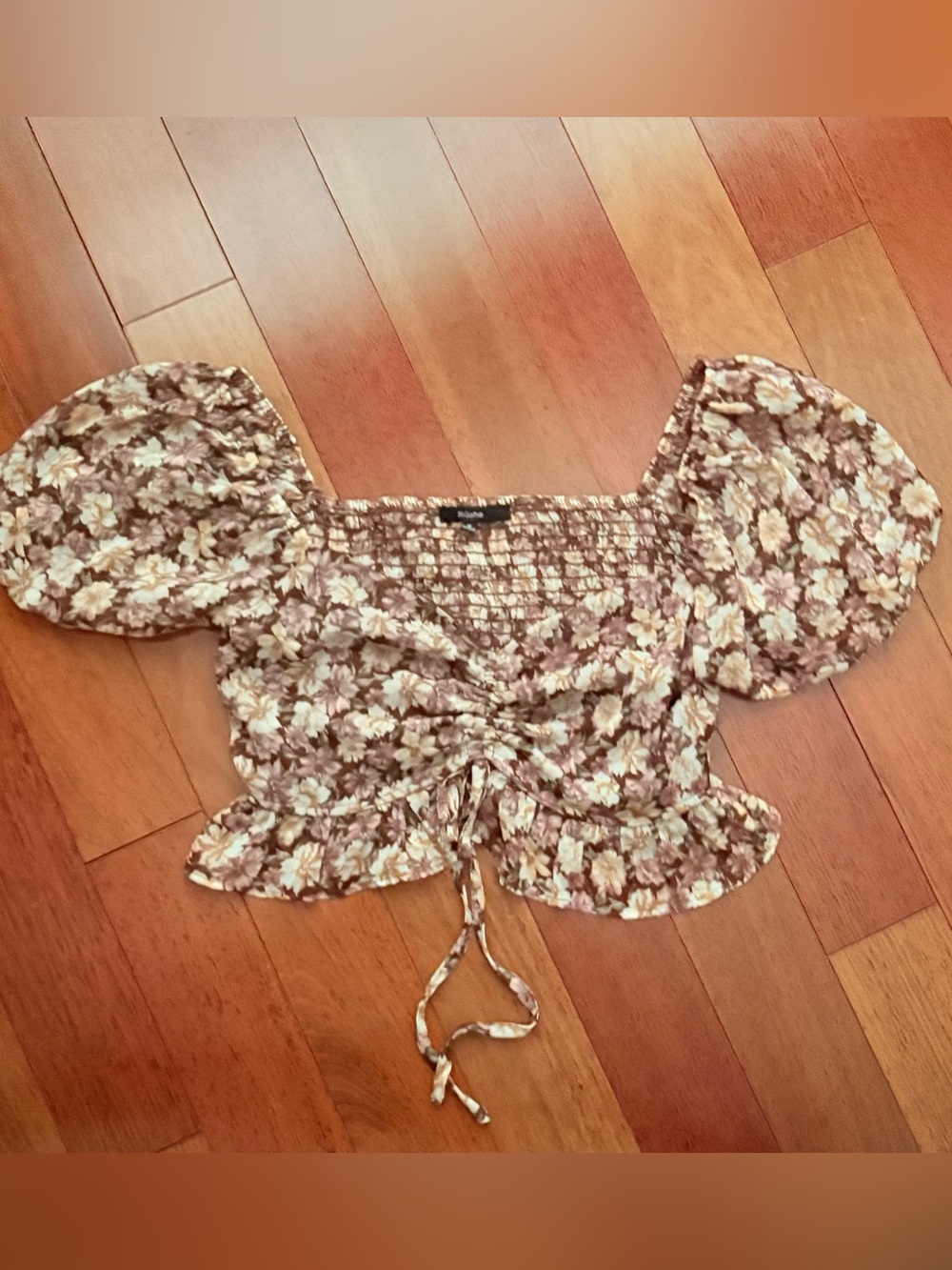 Blashe floral blouse with tie front detail, size S #floral #boho